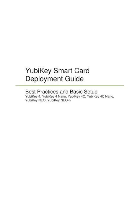 enroll smart card|yubico smart card deployment guide.